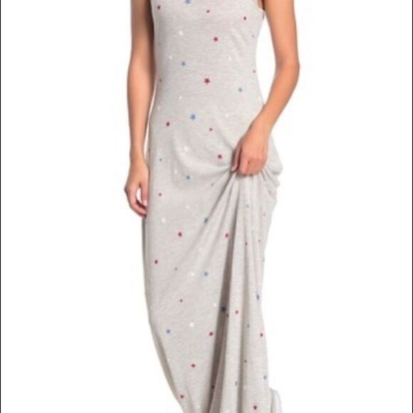 NWOT Alternative Apparel Gray Racerback Bodycon Stars Maxi Dress Sz XS - Picture 3 of 6